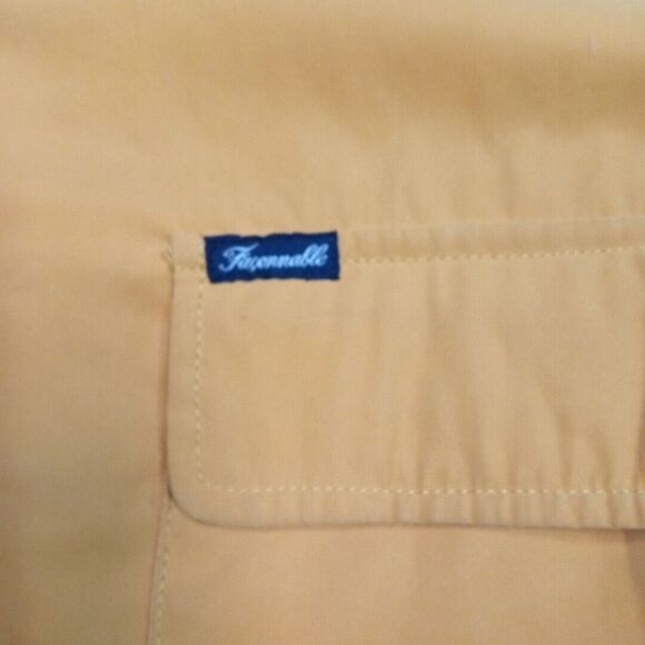 Vintage Faconnable Jacket Mens S Yellow Ribbing Wool Blend Water Resistant - Picture 11 of 12